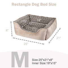 JOEJOY cama rectangular mediana para perros, acceso fácil para siestas cómodas