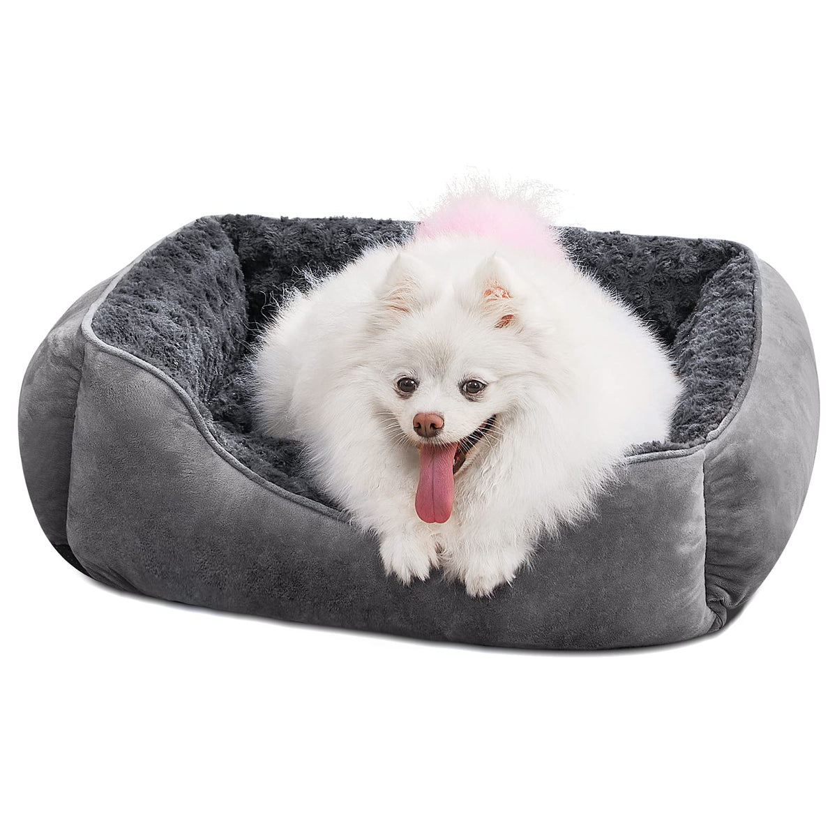JOEJOY cama para perro rectangular, superficie felpa suave para mayor comodidad.