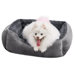 JOEJOY cama para perro rectangular, superficie felpa suave para mayor comodidad.