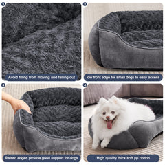 JOEJOY cama rectangular disponible en varias tallas para perros pequeños a medianos.