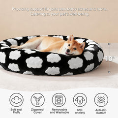 JOEJOY Cama para Perro Redonda, vista lateral, soporte suave para la cabeza.