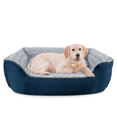 JOEJOY cama rectangular para perros en azul marino, soporte cómodo para el cuello y cabeza.
