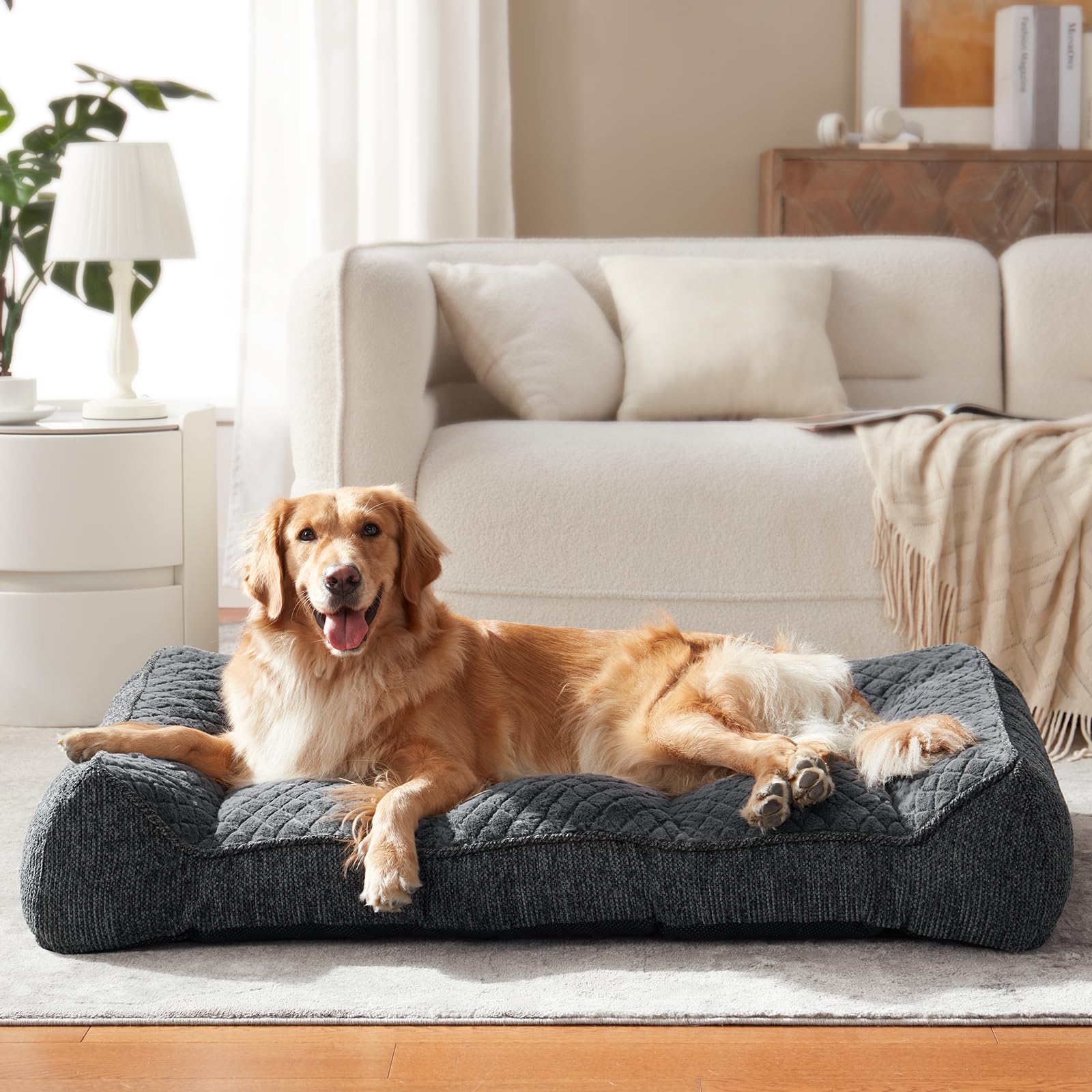 JOEJOY XL tejido chenilla gris elegante para hogar