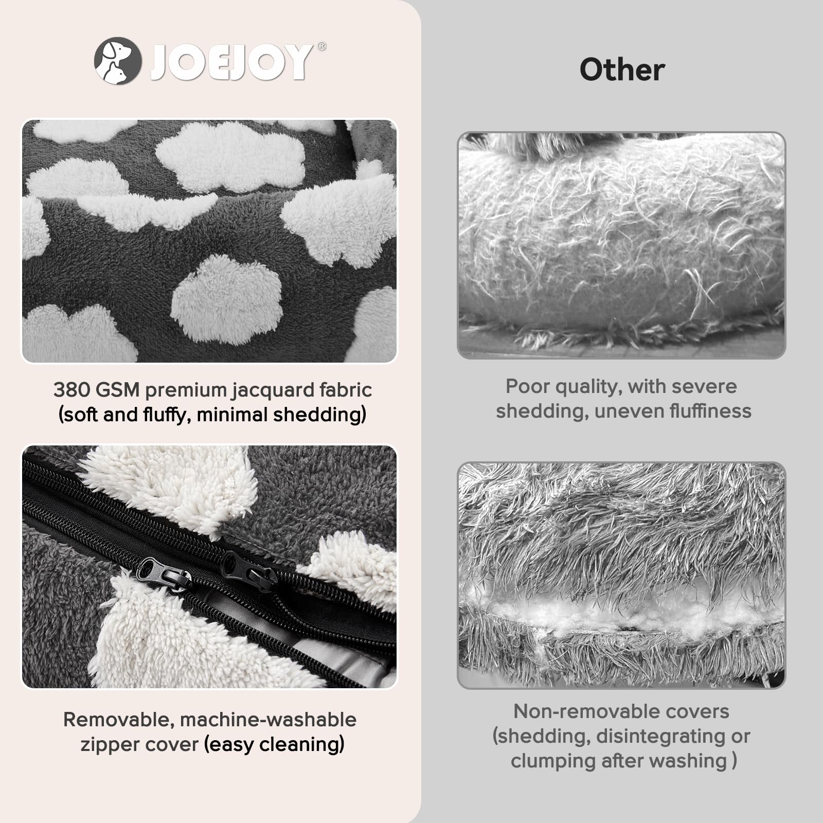 JOEJOY cama para perro mediano relleno espuma de soporte; mayor confort