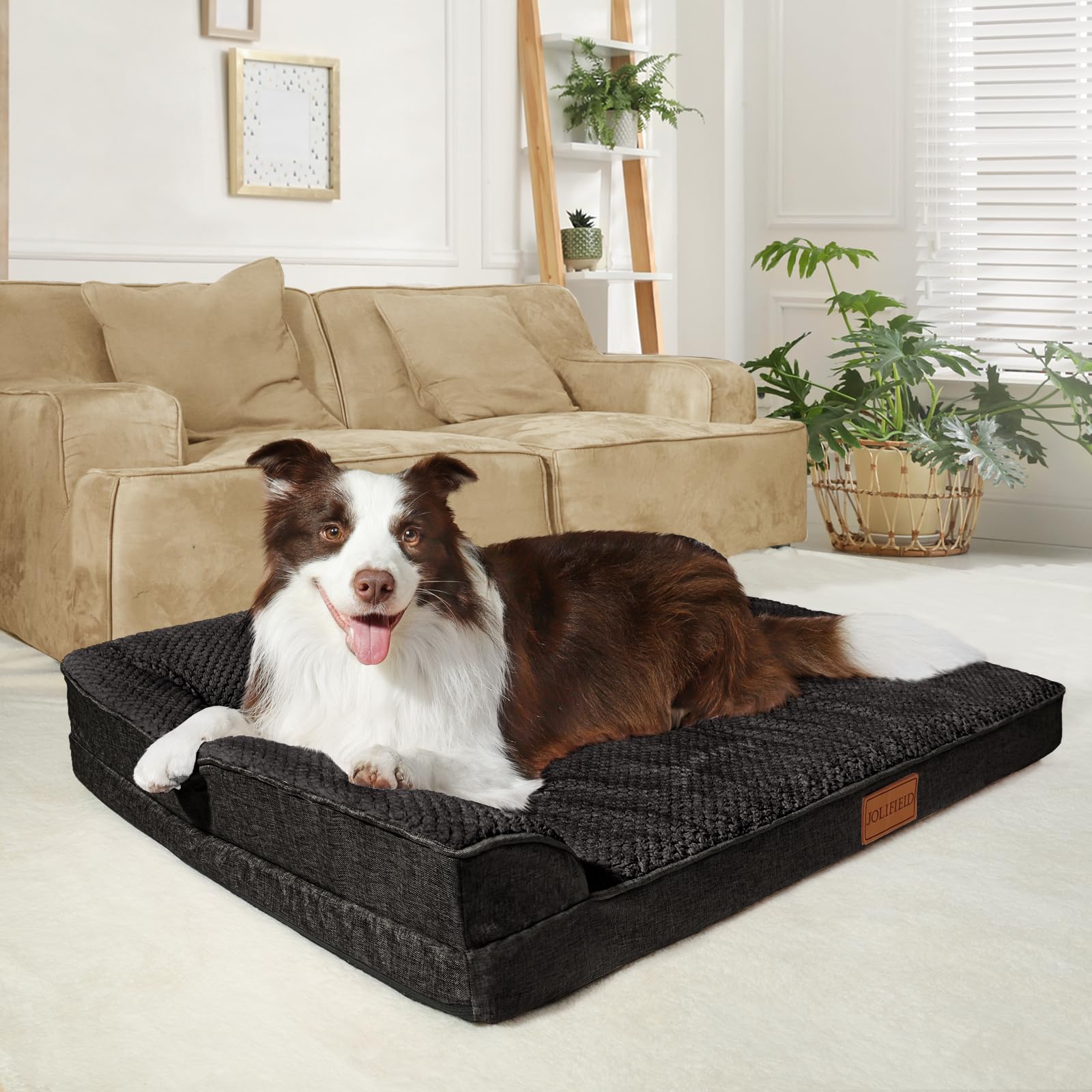 Cama Jolifield XL con diseño en-L para soporte de cabeza y cuello
