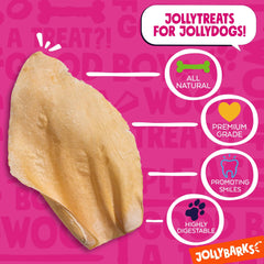 Ingrediente único carne de vaca, orejas Jolly Barks sin aditivos.