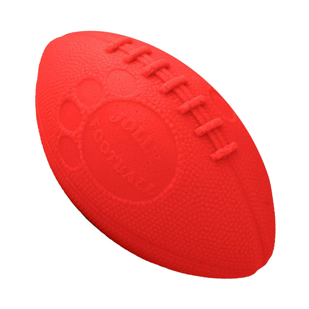 Jolly Pets pelota de fútbol para perro naranja, tamaño 8 pulgadas, ideal para juego al aire libre.
