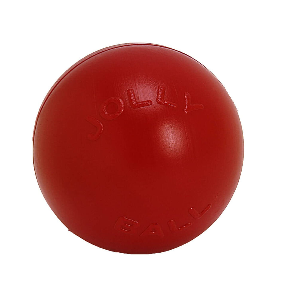 Pelota Jolly Pets Push-n-Play roja para exteriores, ideal fuera de casa.