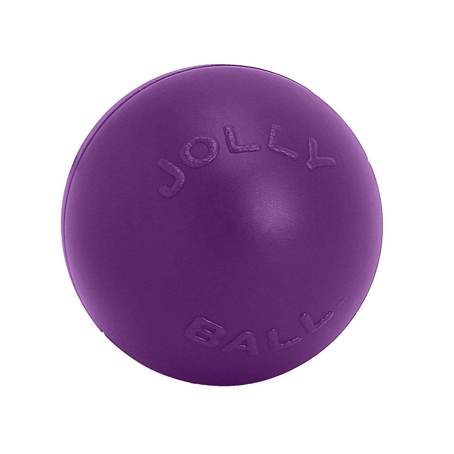 Pelota Jolly Pets Push-n-Play roja de 10 pulgadas, resistente para perros.