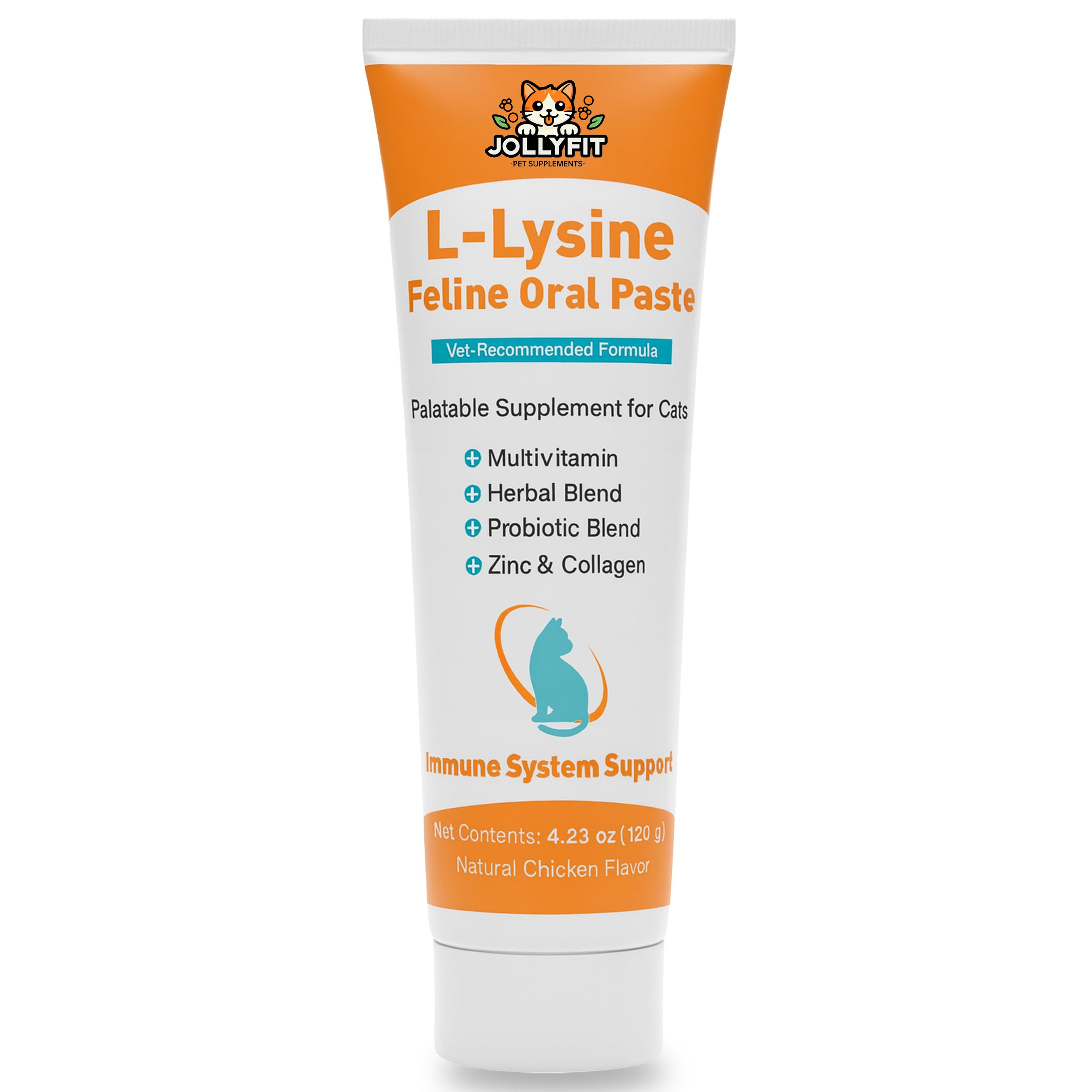 Jollyfit L-Lisina para gatos en pasta oral, apoyo inmunitario diario.
