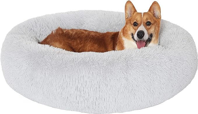 Cama para perro JOLLYVOGUE donut esponjosa para descanso cómodo