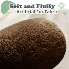 Cama redonda JOLLYVOGUE para gatos, felpa suave y apoyo para dormir tranquilos.