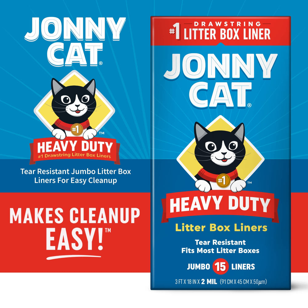 Jonny Cat bolsa con cierre de cordón facilita desechar sin derrames.