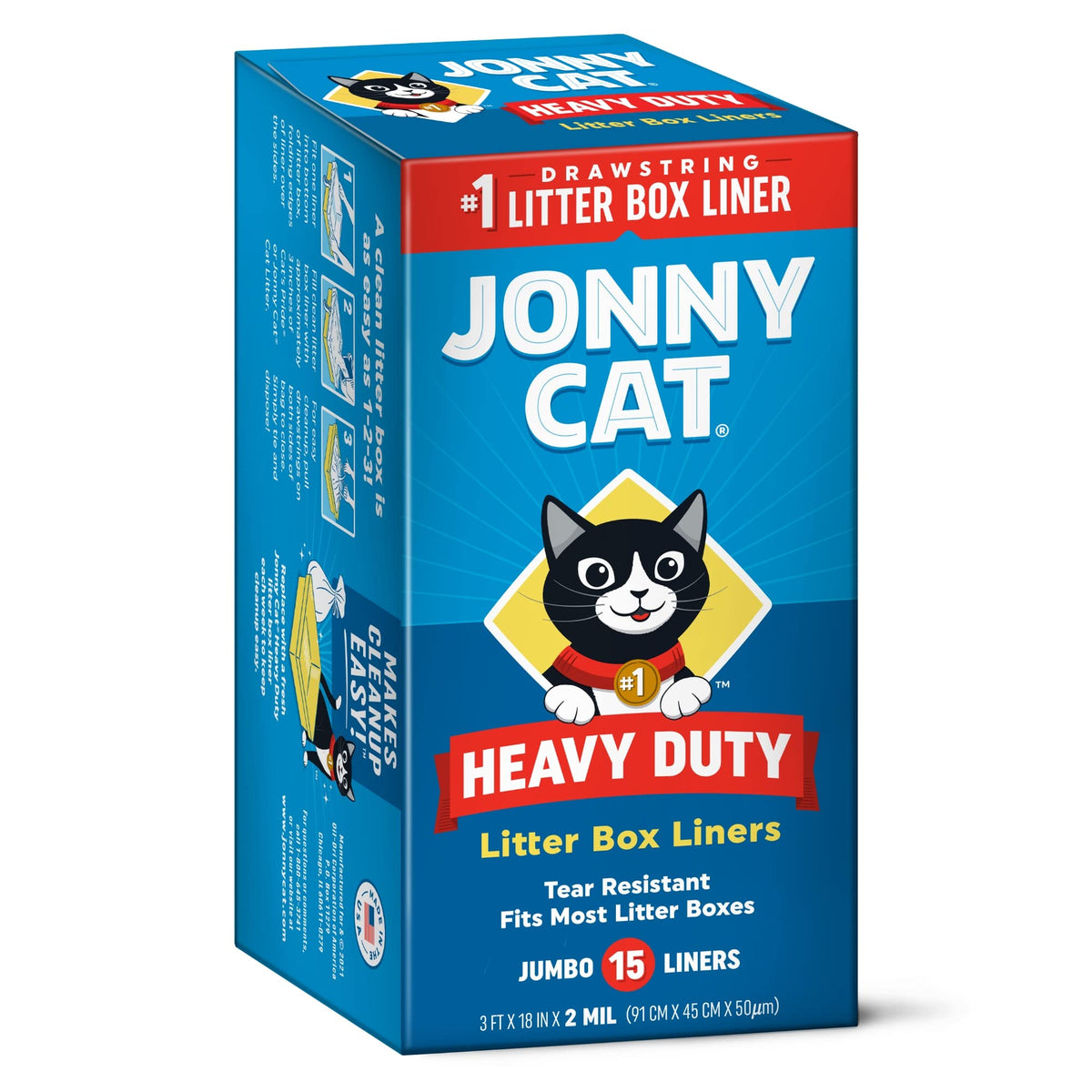 Jonny Cat bolsas para arenero resistentes 2 mil, protección contra desgarros.