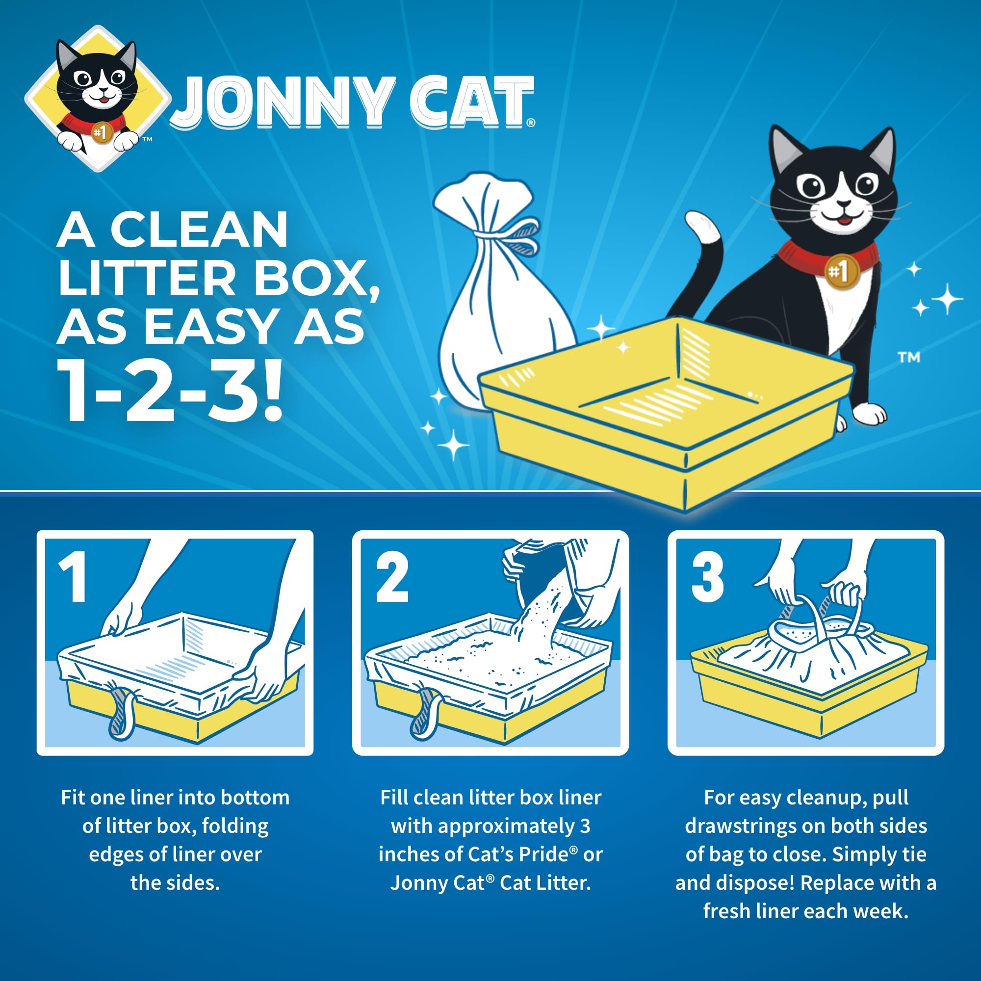 Jonny Cat tamaño jumbo se adapta a la mayoría de cajas