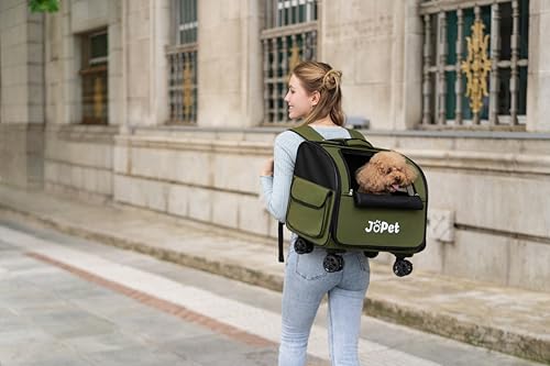 JoPet diseño 2 en 1: mochila y carro para mayor versatilidad.