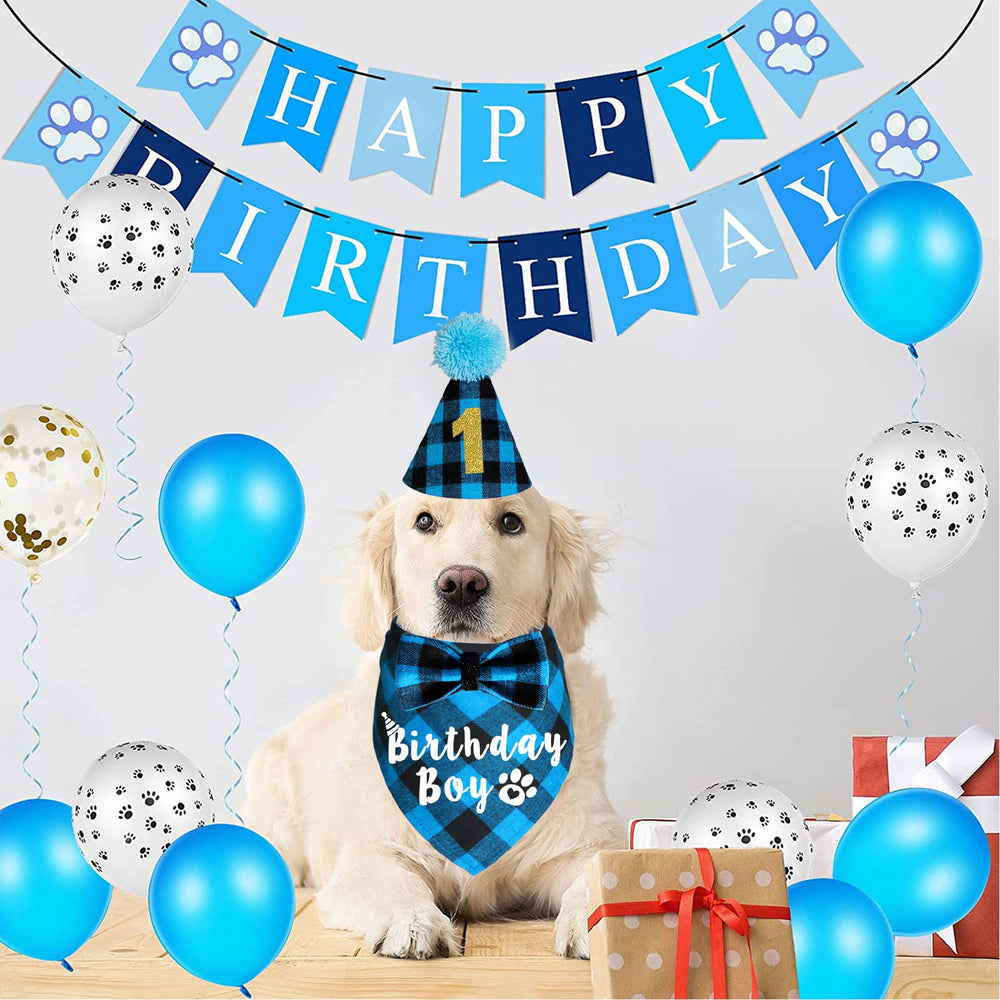 Conjunto de cumpleaños JOTFA para perros, todo en uno para fotos.