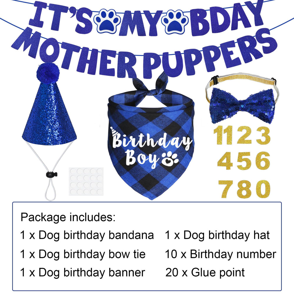 Corbatín de cumpleaños JOTFA para perro, ajustable y cómodo