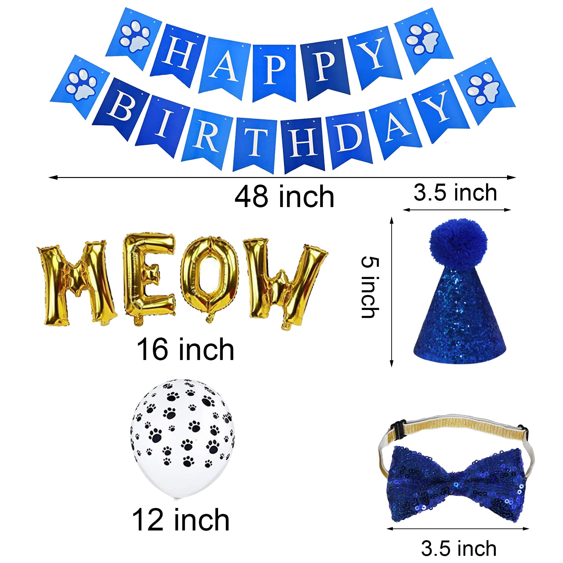JOTFA globos de cumpleaños para gatos, perfectos para crear un ambiente festivo