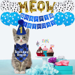 JOTFA sombrero de cumpleaños para gatos, ajuste cómodo para fotos y fiestas