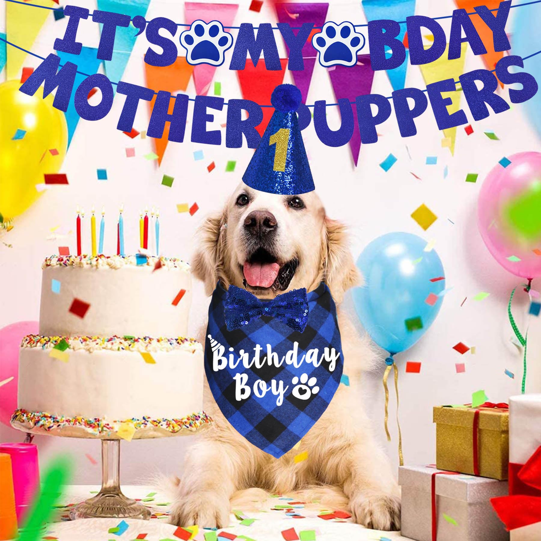 Sombrero de cumpleaños JOTFA para perro, tamaño adecuado para todas las tallas
