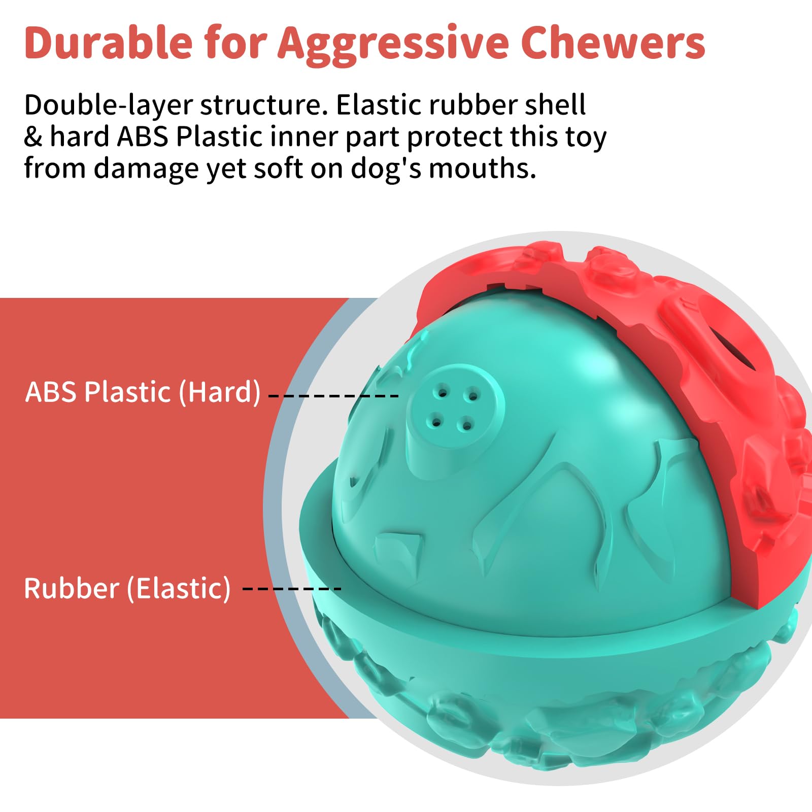 JoyBruko bola perro - limpieza de dientes con protuberancias para higiene bucal.