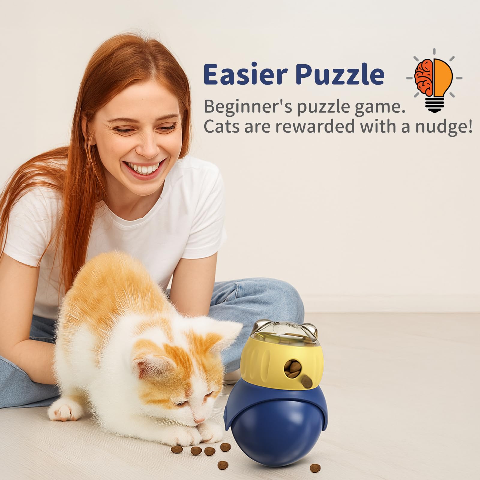 JoyBruko dispensador de comida lento para gatos, fomenta comer despacio.