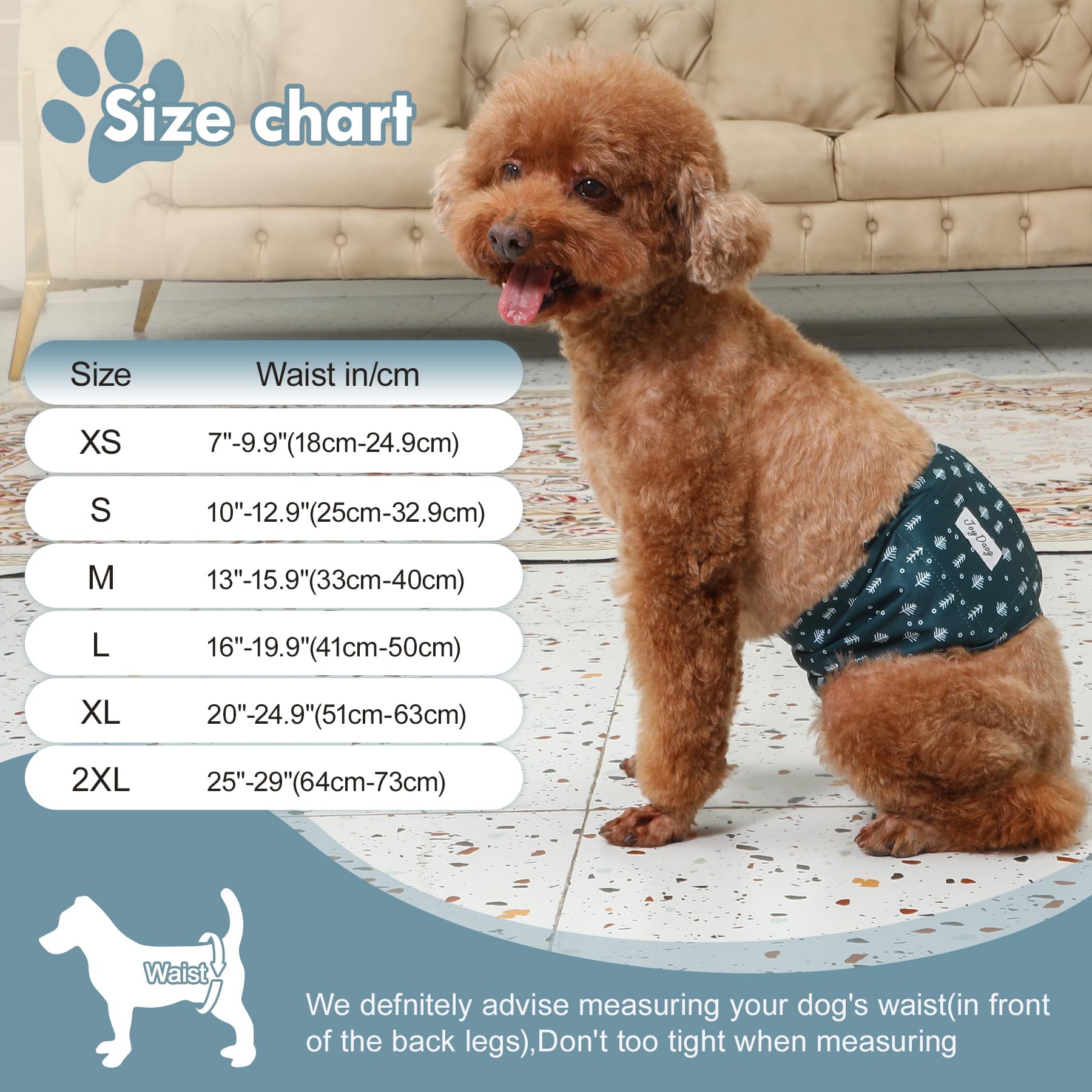 JoyDaog pañales para perro macho con absorción alta para mayor protección.