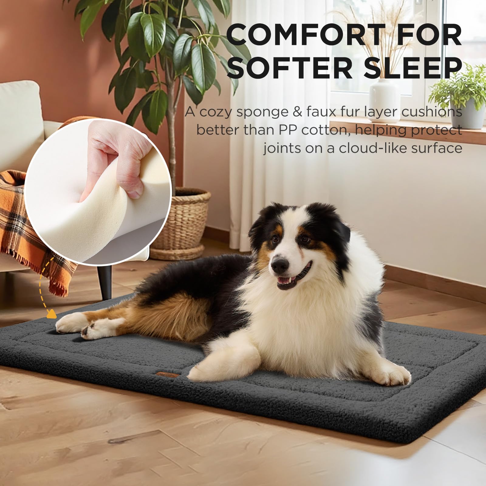 Joydeco cama para perro con doble cara: cálida en invierno, fresca en verano.