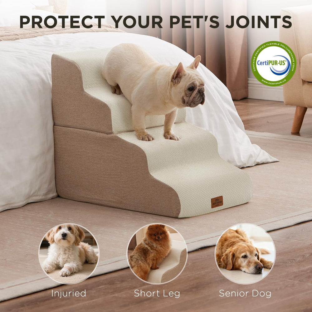 Joydeco escalera antideslizante para perros con base estable.