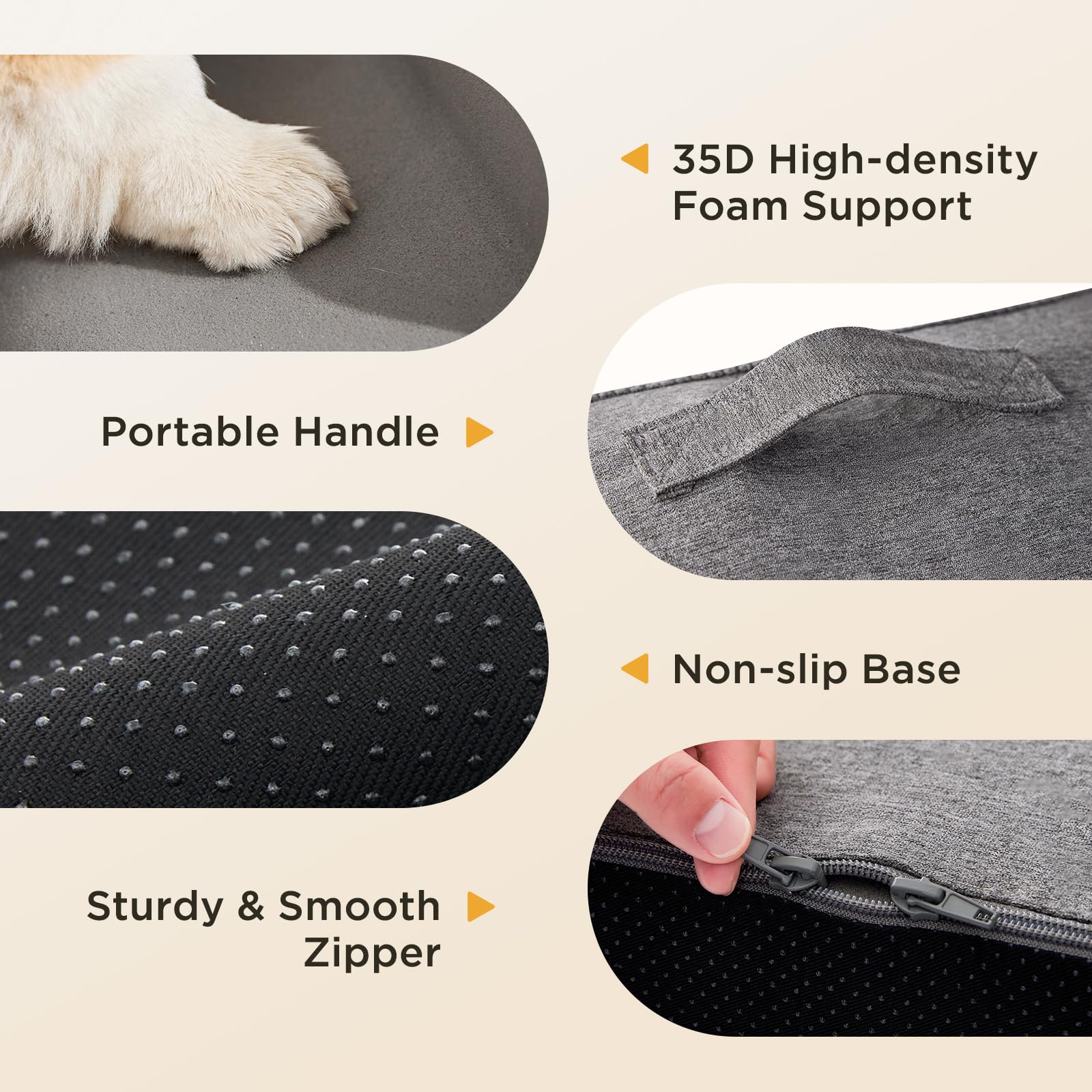 Joydeco escaleras para mascotas, espuma 35D proporciona base estable.