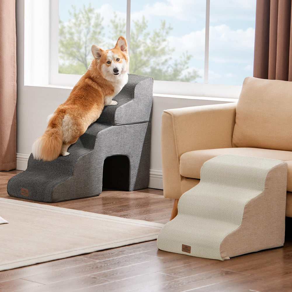 Joydeco escaleras para mascotas, funda lavable a máquina para higiene constante.