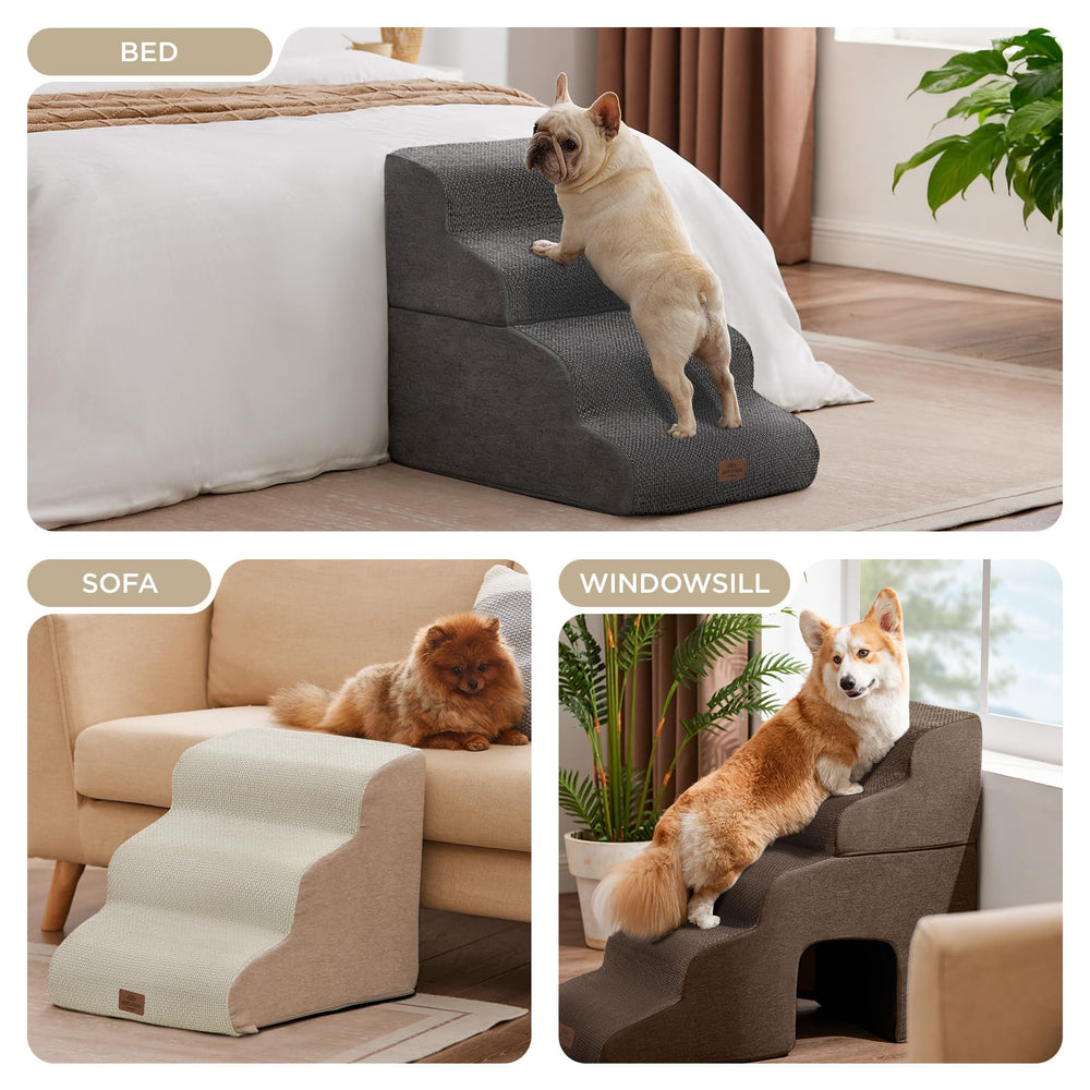 Joydeco escaleras para mascotas, escalones antideslizantes para seguridad.