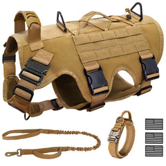 Arnés JOYFLARE para perro grande, vista frontal, ajuste cómodo para paseos prolongados.