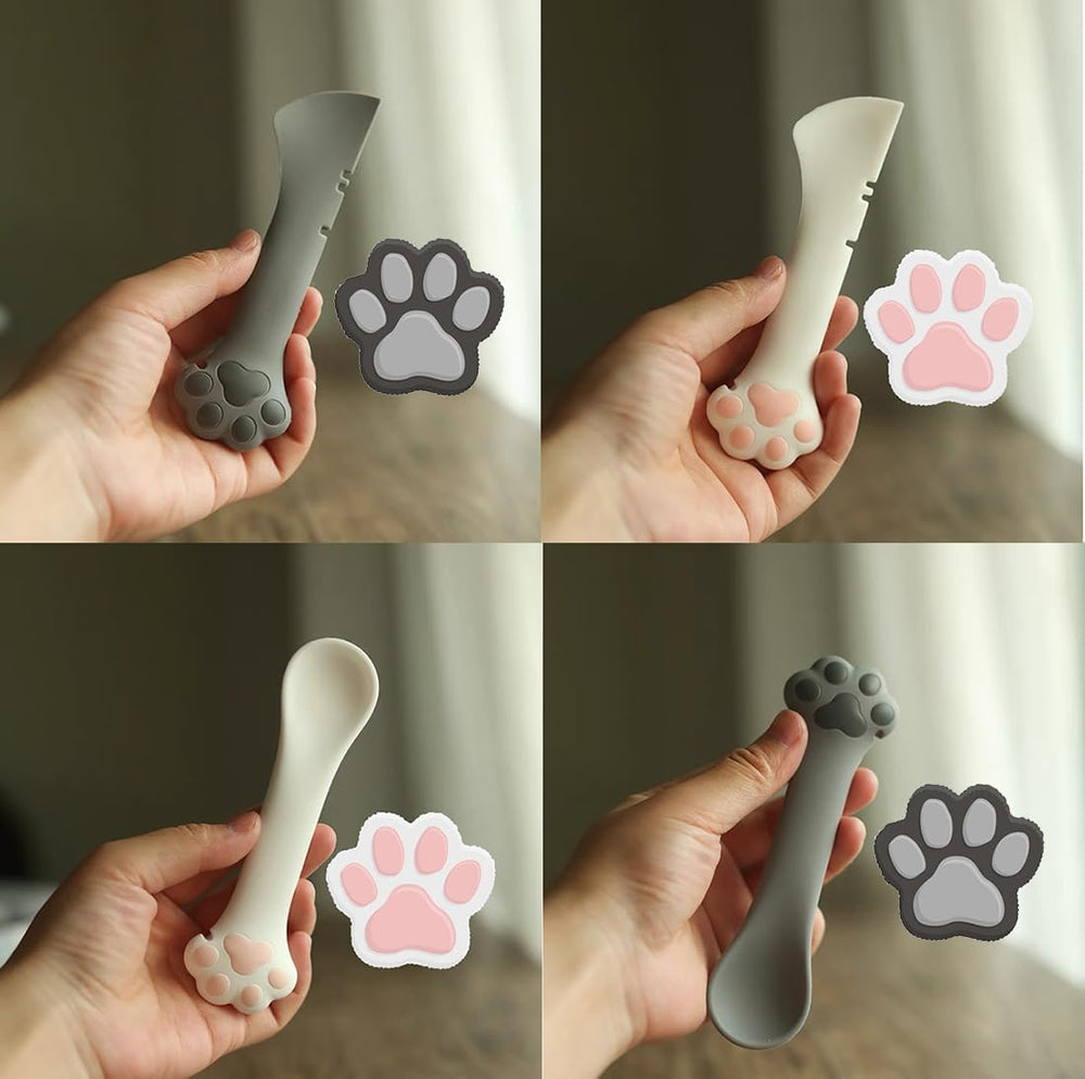 Joyinjojo pack duradero gris, dos utensilios para mascotas, diseño compacto.