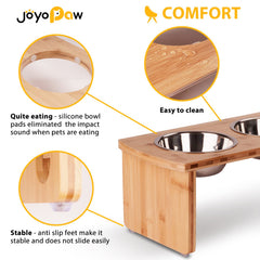 Base elevada Joyopaw de 7 pulgadas protege muebles y evita derrames.