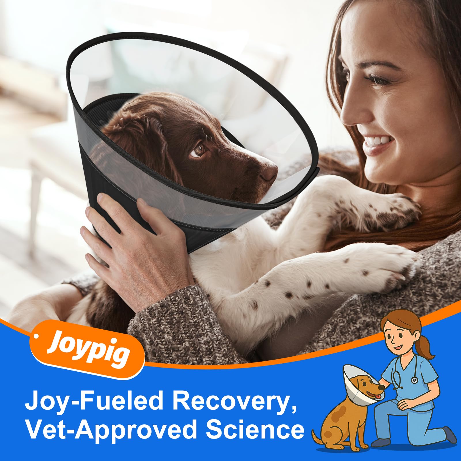 Joypig cono para perro con liner lavable a máquina