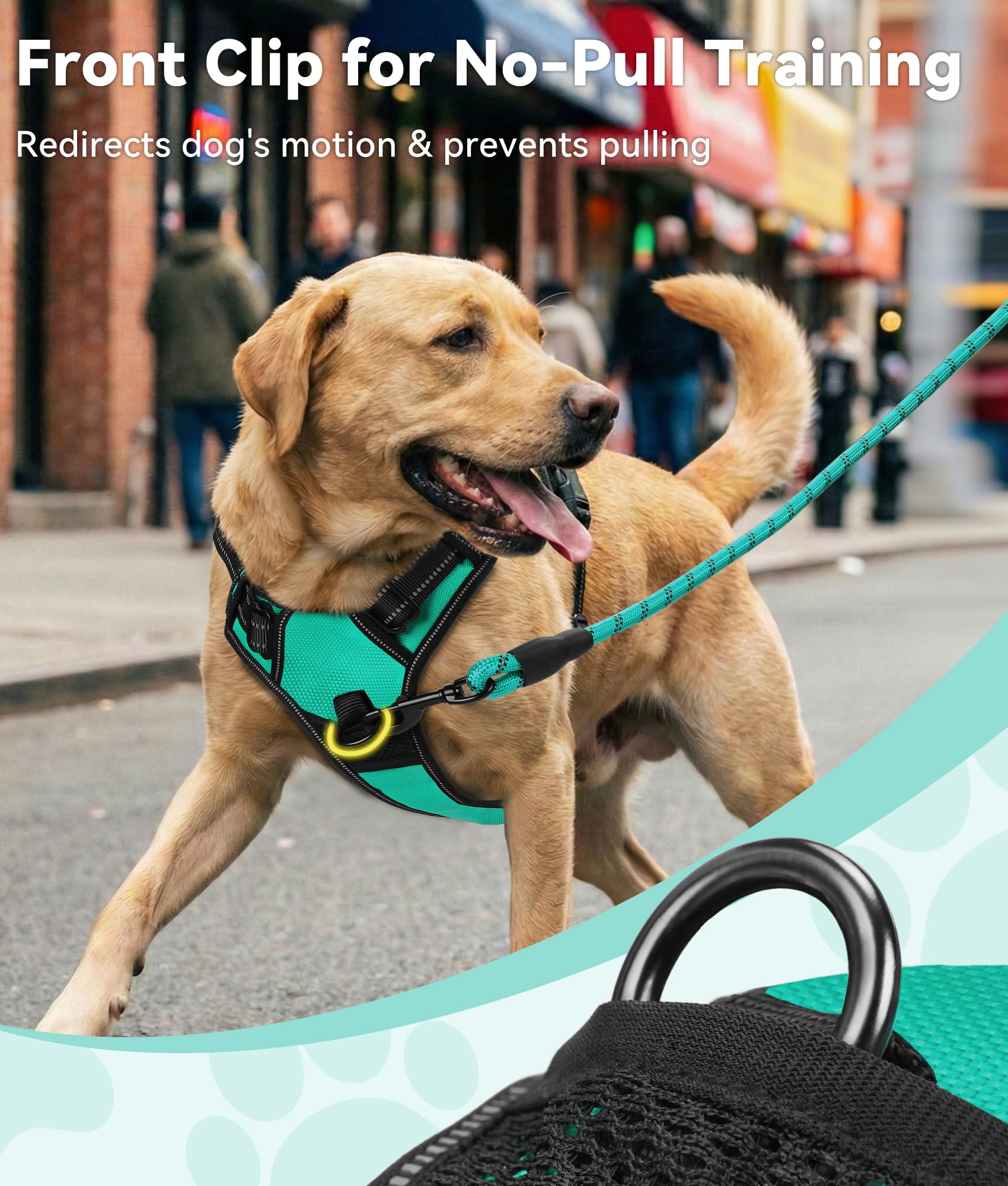 Harnais Joytale grand chien avec clip arrière pour marche confortable.