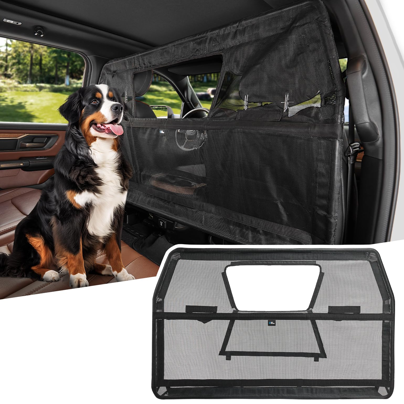 JOYTUTUS Barrera para perros con ventana visual: visibilidad clara para vigilar a tu mascota.