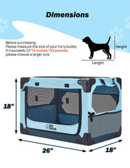 JOYTUTUS jaula para perros de 26 pulgadas, interior de coche seguro y cómodo