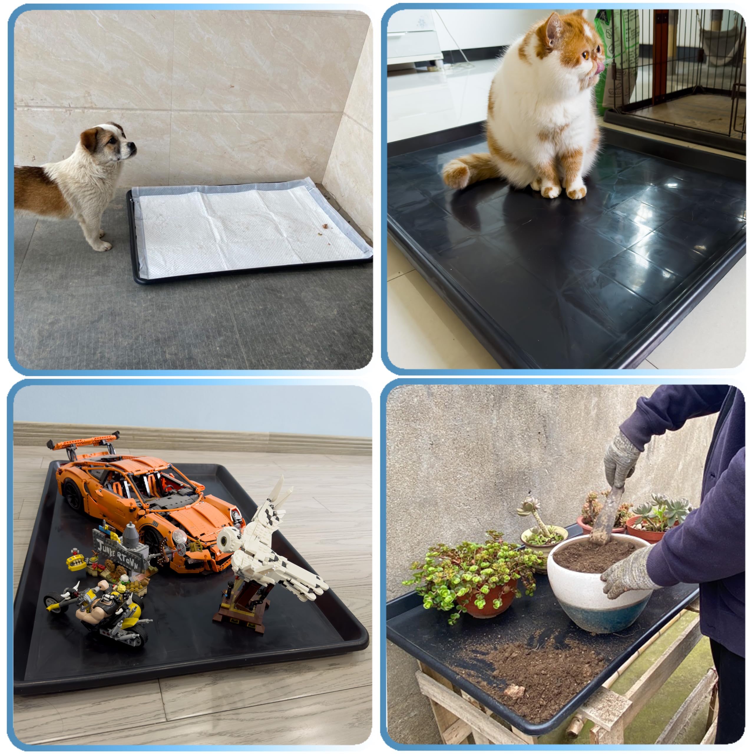 Uso de la bandeja JOZERMADE para entrenamiento en jaula de perro.