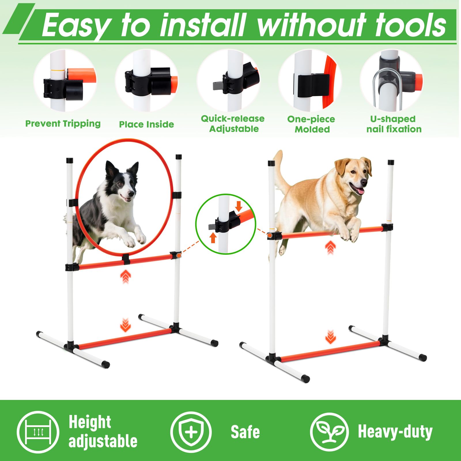 JRUICFDY anillo de salto para ejercicios dinámicos con perros activos