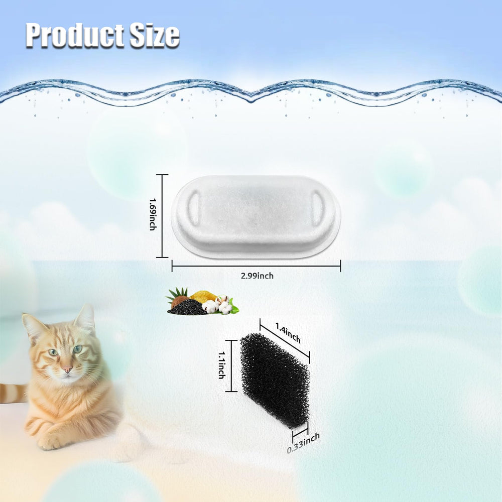 Jsjyuan filtros de repuesto y esponjas para bebederos de gato.