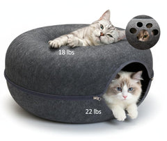 JUDERWOO cama-donut para gato en tunel superior ofrece descanso cómodo