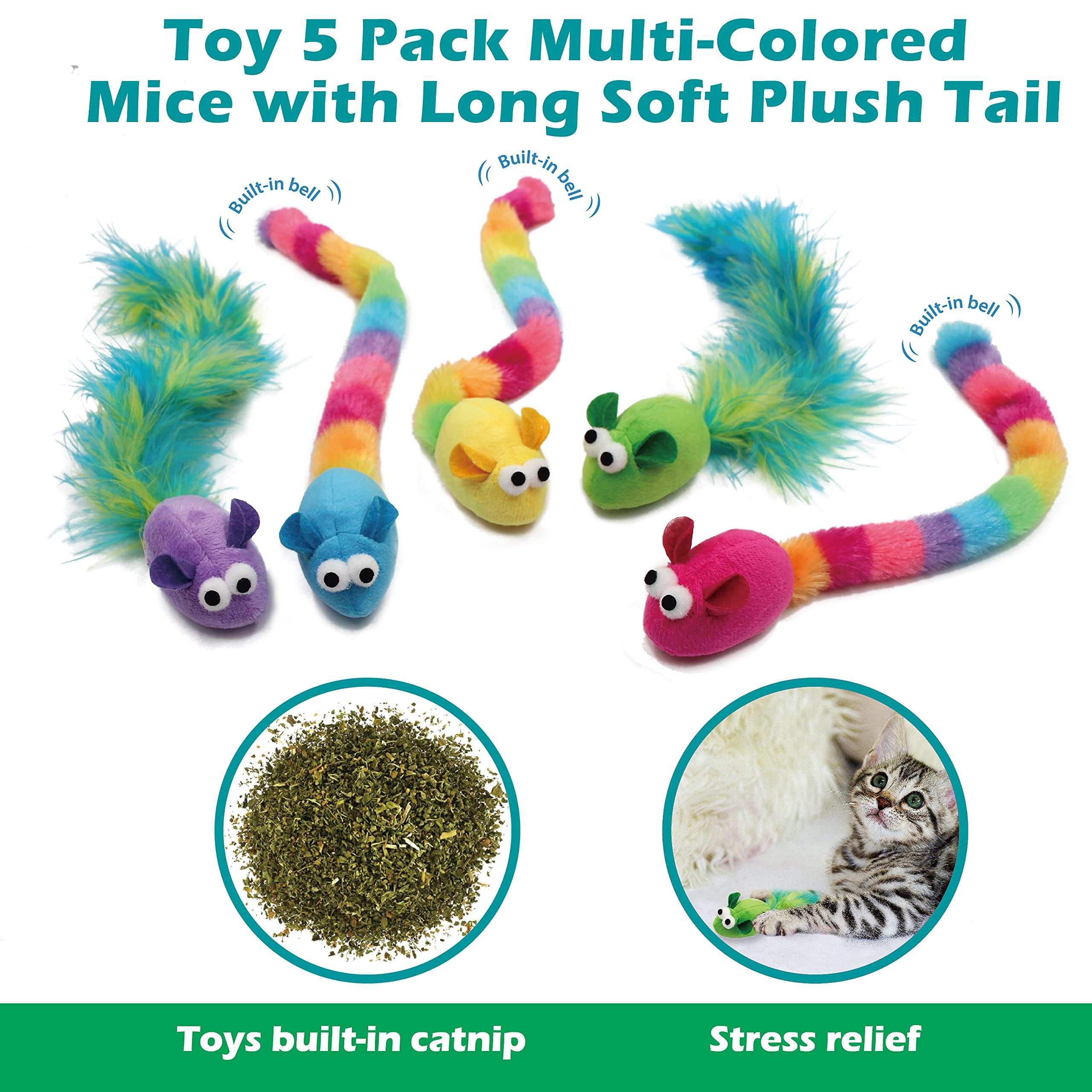 Jumpaws juguete con plumas naturales, textura suave para mimos y juego.