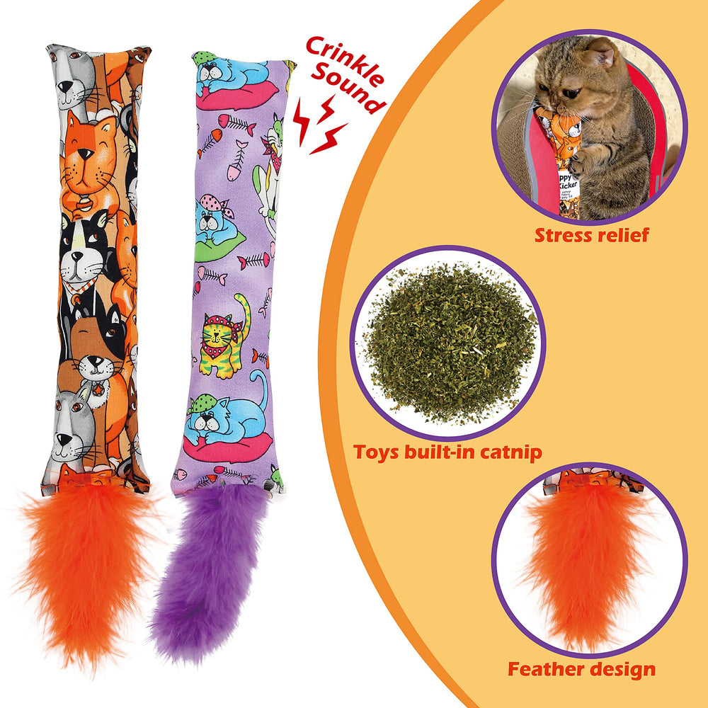 Jumpaws juguete interactivo con material crujiente para captar la atención del gato.