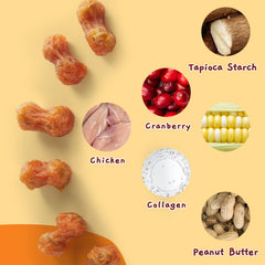 Jungle Calling chicken-wrapped peanut butter bone with protein-packed taste.