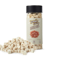 Jungle Calling cubos de pollo deshidratados: premio de alta proteína para entrenar a tu mascota.
