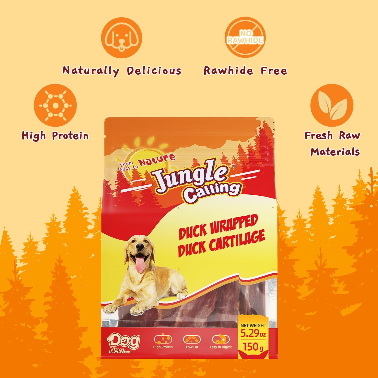 Jungle Calling Digestibilidad fácil: snack fácil de digerir para perros sensibles.