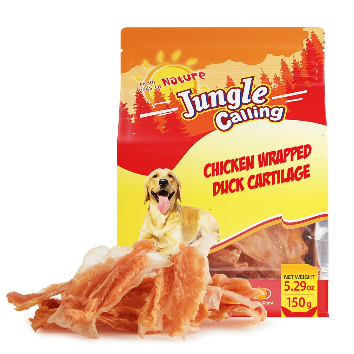 Hueso envuelto en pollo de Jungle Calling, ideal para masticar y recompensas